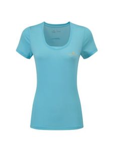 RonHill Ladies Stride Zeal Short Sleeve Tee Surf/Neon Peach